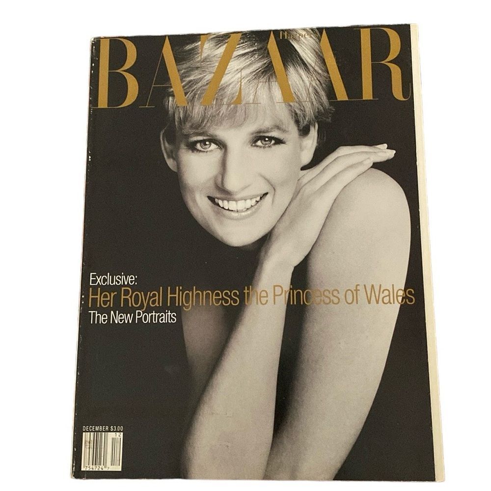 Harper’s Bazaar Vintage Magazine December 1995 Princess Diana Cover